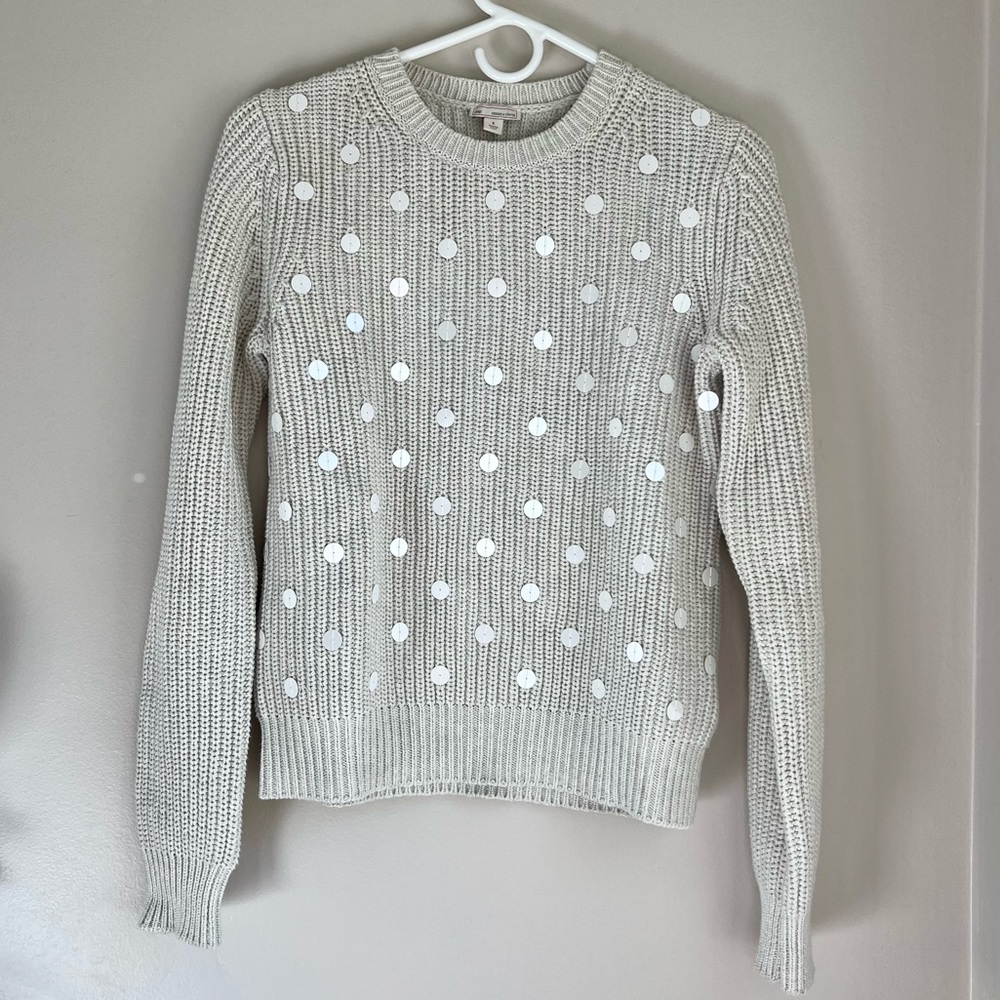Gap cotton crew knit sweater with large sequins